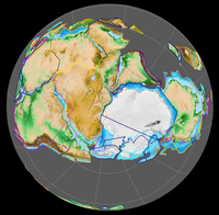 The Earth with Gondwana, 420 million years ago (image: Fama Clamosa / CC BY-SA 4.0)