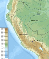 Elevation map of Peru.