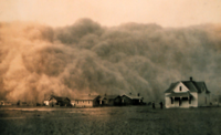 Nubes de polvo del Dust Bowl, Texas, 1935.