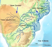 mega-Limpopo-rivier tijdens het Krijt.