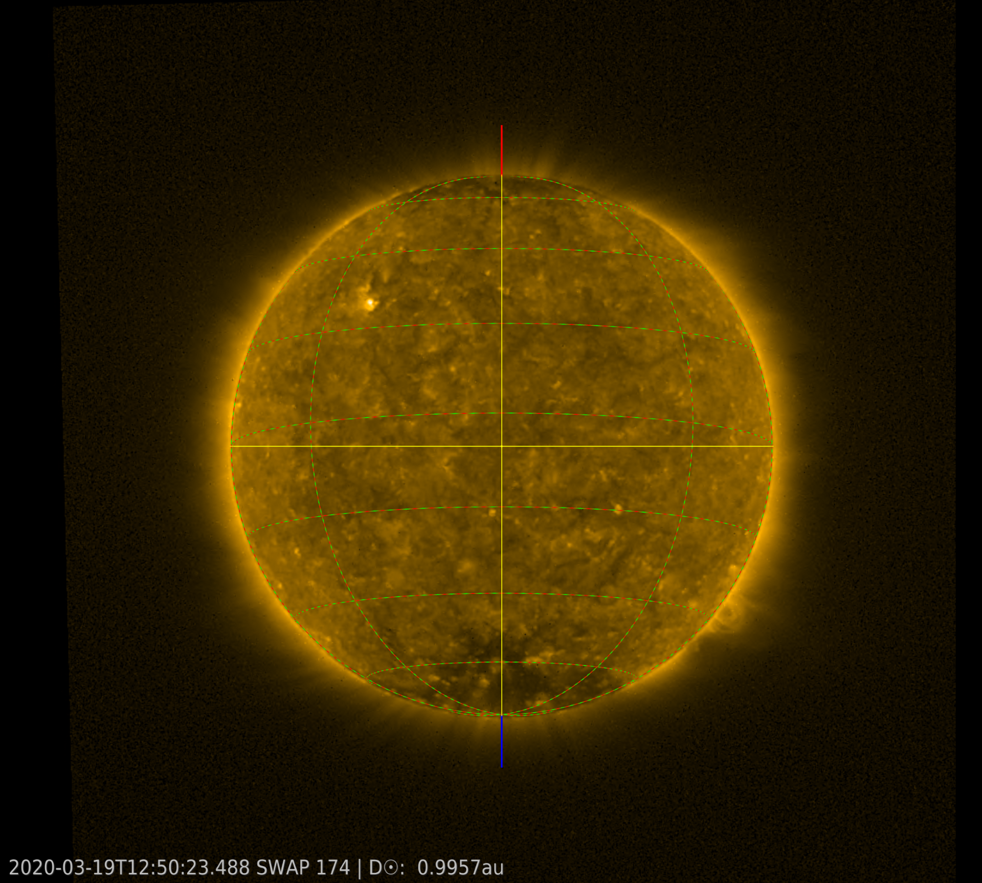 Solar minimum, 2020, as seen by the SWAP instrument aboard Proba-2 (ESA). 
